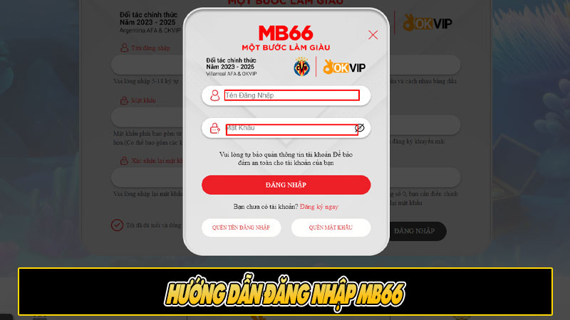 Hướng dẫn đăng nhập MB66